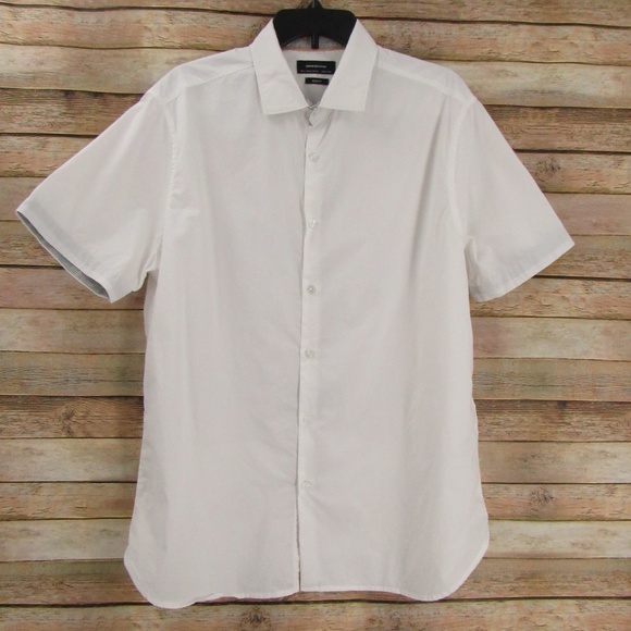 Denim & Flower Other - Denim & Flower White Button Front Casual Slim-Fit Men's Shirt XL